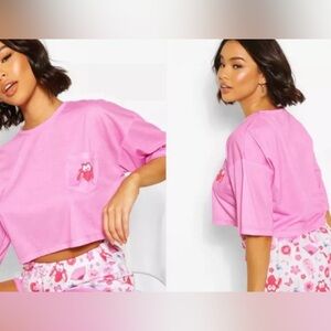 Disney Boohoo Size 8 RARE Pink Mulan Dragon pajamas Shirt Pajama Top Only